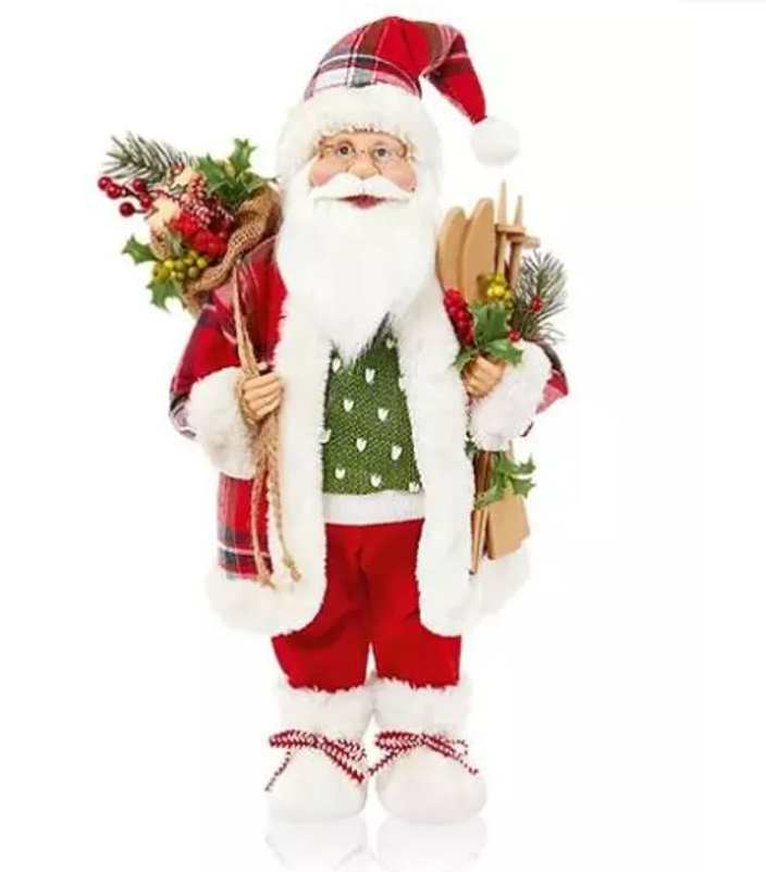Red Tartan Santa Floristry - 50cm