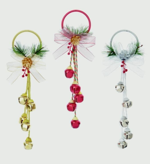 Premier Glitter Jingle Bell Door Hanger Asst - 30cm