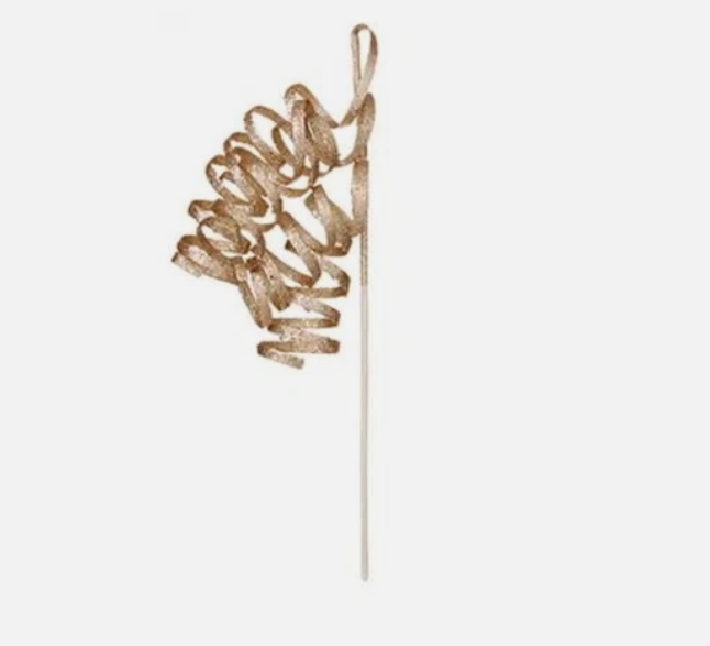 70cm Champagne Gold Curly Glitter Stem