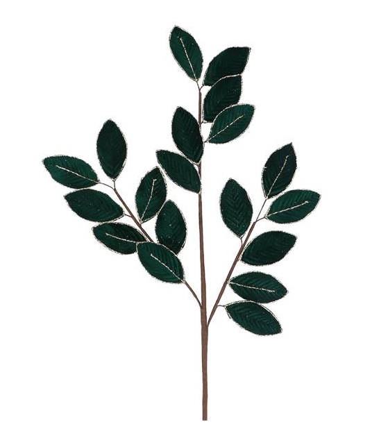 67cm Green Velvet Magnolia Leaf Spray