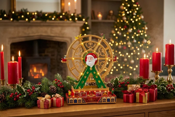 43cm Musical Turning Santa Fair Wheel