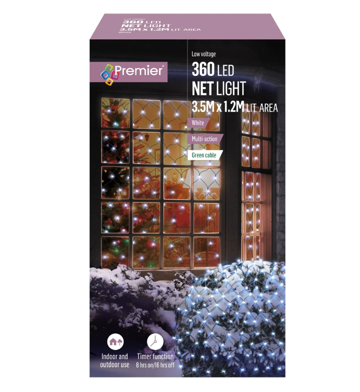 Premier 360 White Multi Action LED Net Light 3.5m x 1.2m