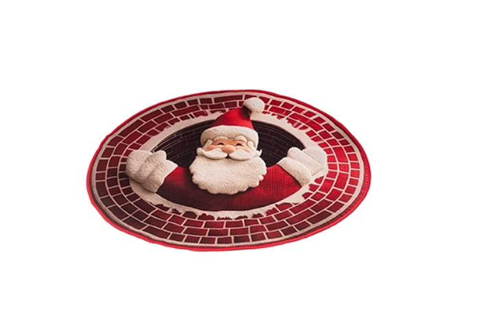 Round Santa in Well Mat - 80cm