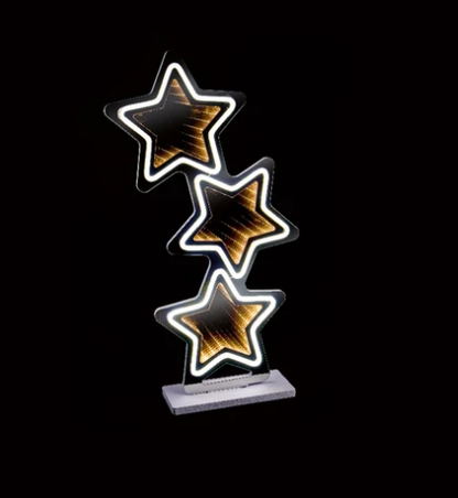 Premier 40cm Lit Star Stack Infinity Mirror Tabletop