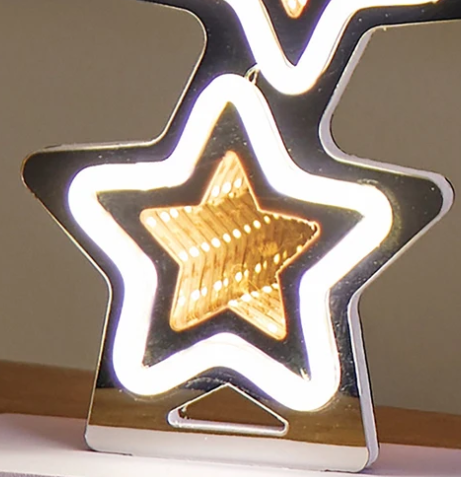 Premier 40cm Lit Star Stack Infinity Mirror Tabletop