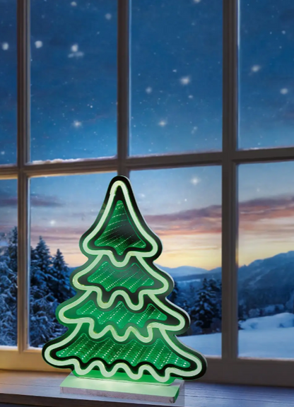 40cm Lit Tree Infinity Mirror Tabletop