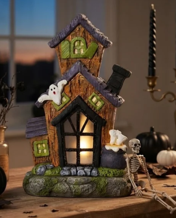 Spooky House Battery Operated Halloween Decoration - 36cm