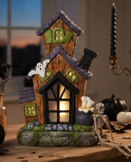 Spooky House Battery Operated Halloween Decoration - 36cm