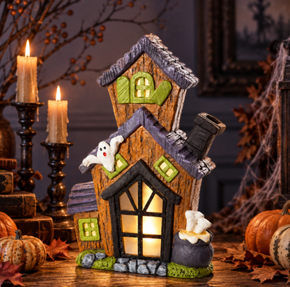 Spooky House Battery Operated Halloween Decoration - 36cm