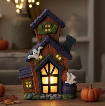 Spooky House Battery Operated Halloween Decoration - 36cm