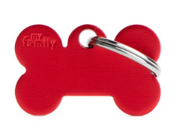 MY FAMILY Small Bone Aluminium ID Tag