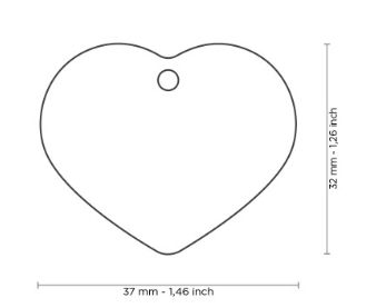 MY FAMILY Big Heart Aluminium ID Tag