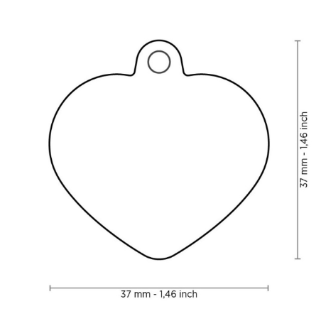 MyFamily Hushtag Heart Chrome Plated Brass Black Rubber