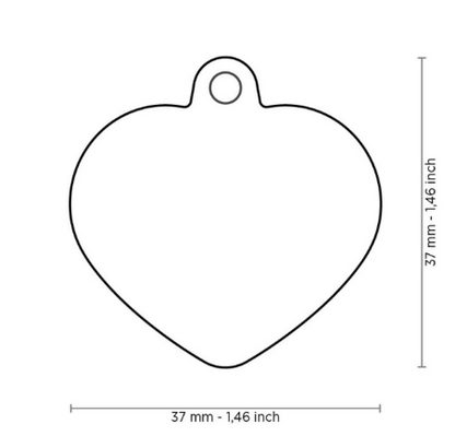 MyFamily Hushtag Heart Chrome Plated Brass Black Rubber