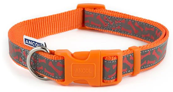 Ancol Reflective Bone Collar Orange