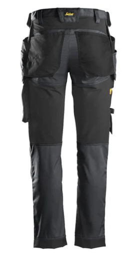 Snickers Stretch Trousers Holster Pockets - Steel Grey/Black
