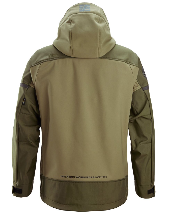 Snickers AllroundWork Hooded Softshell Stretch Jacket, Khaki Green