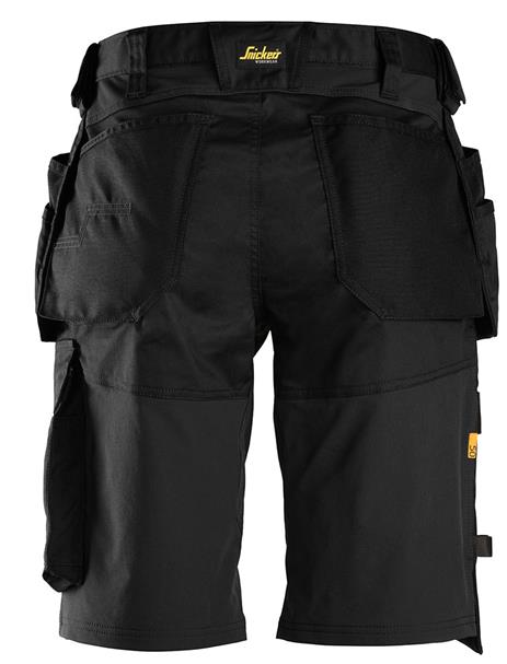 Snickers Stretch Loose Fit Work Shorts Holster Pockets, Black