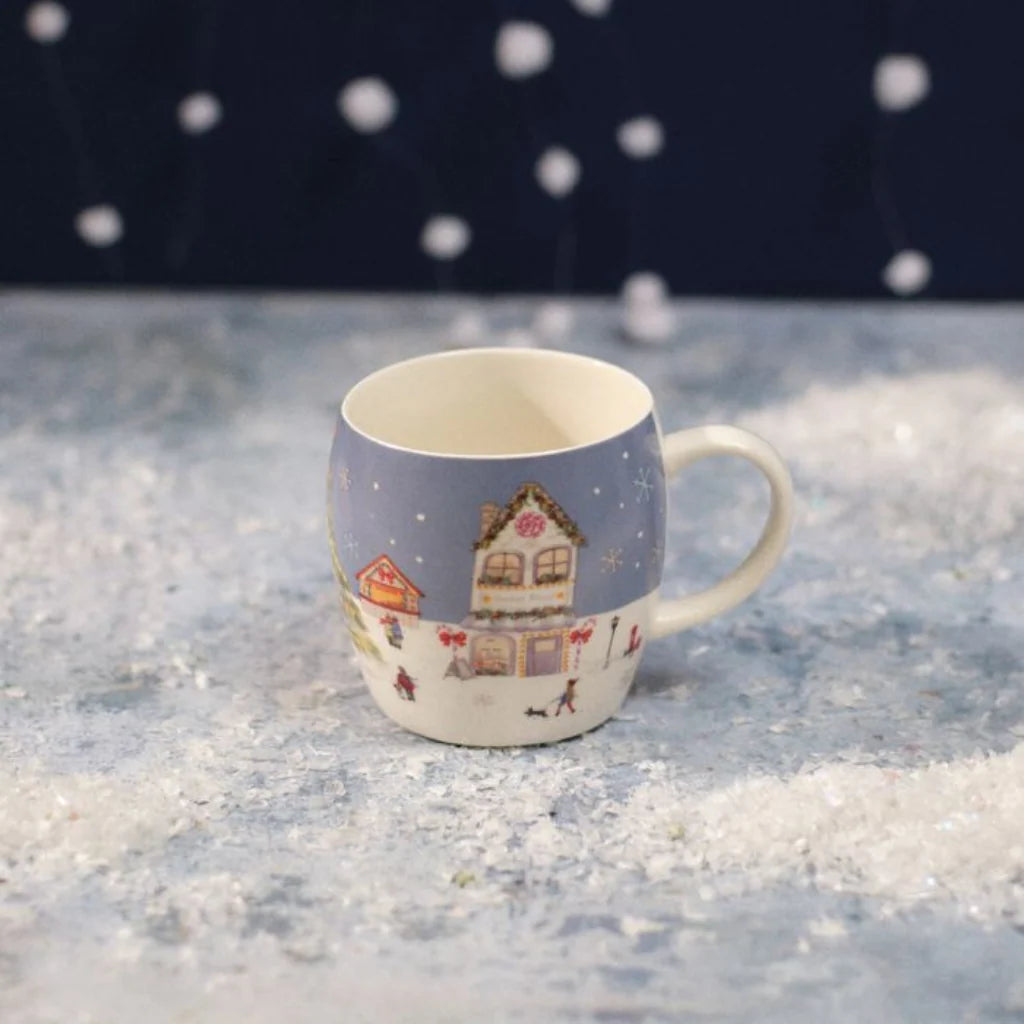 Stoneware Mug With A Christmas Market Design