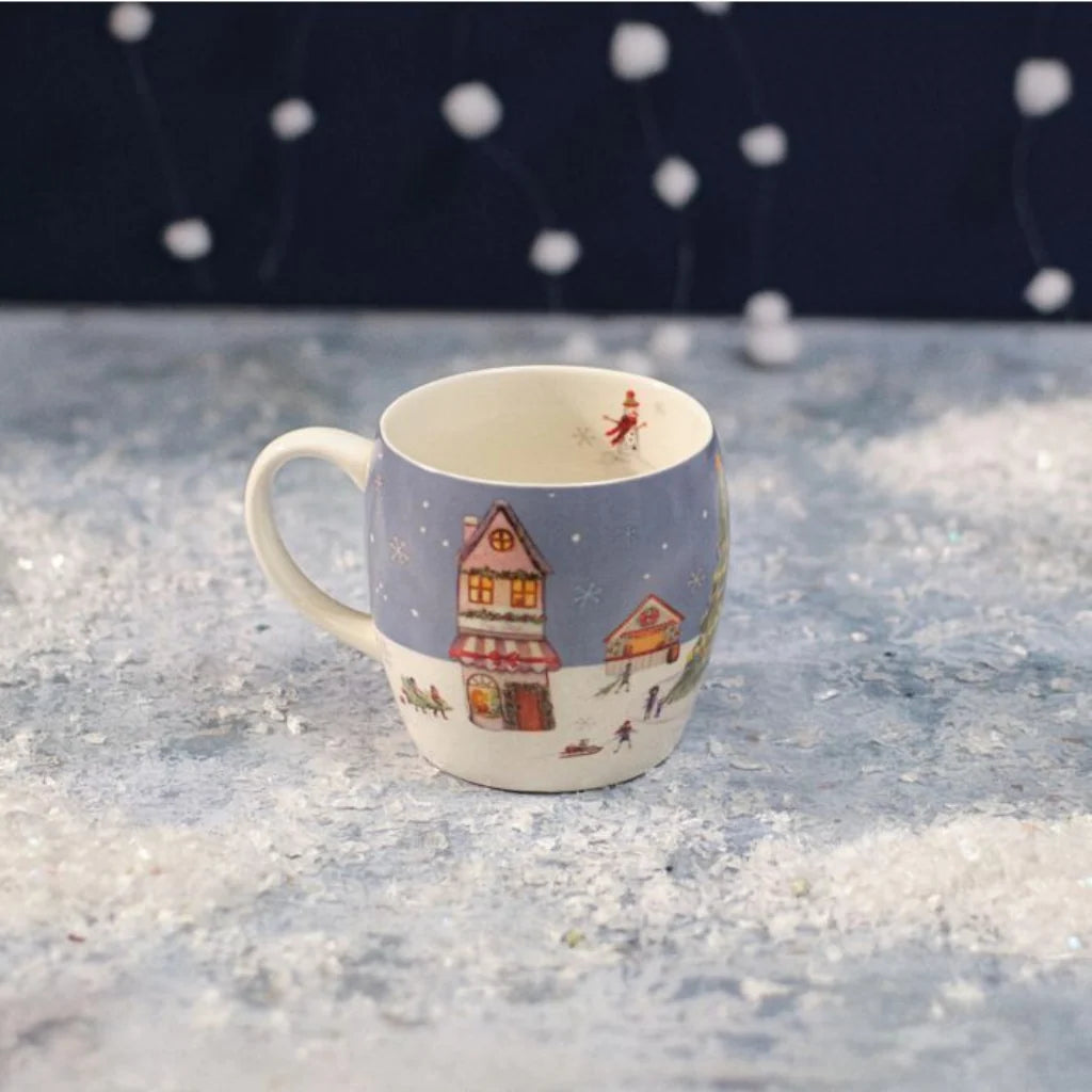 Stoneware Mug With A Christmas Market Design