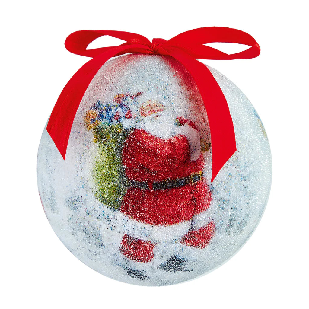 75mm Jolly Santa Decoupage Bauble