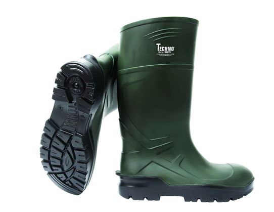 Techno Full Safety Troya Wellie PU - Dark Green