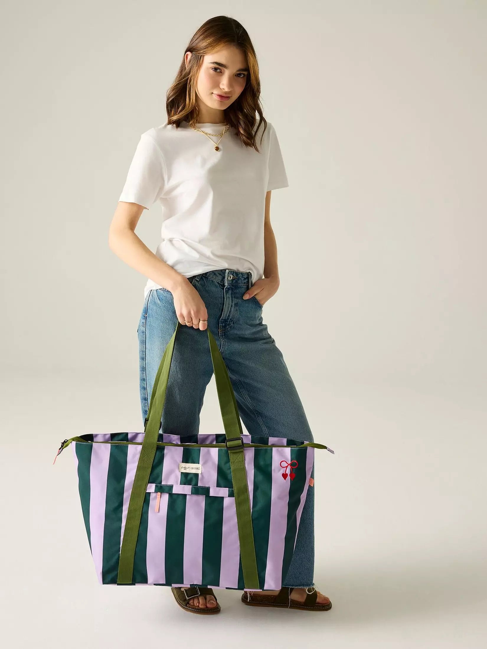 Regatta X Cath Kidston Tote - Lilac &amp; Green Candy Stripe