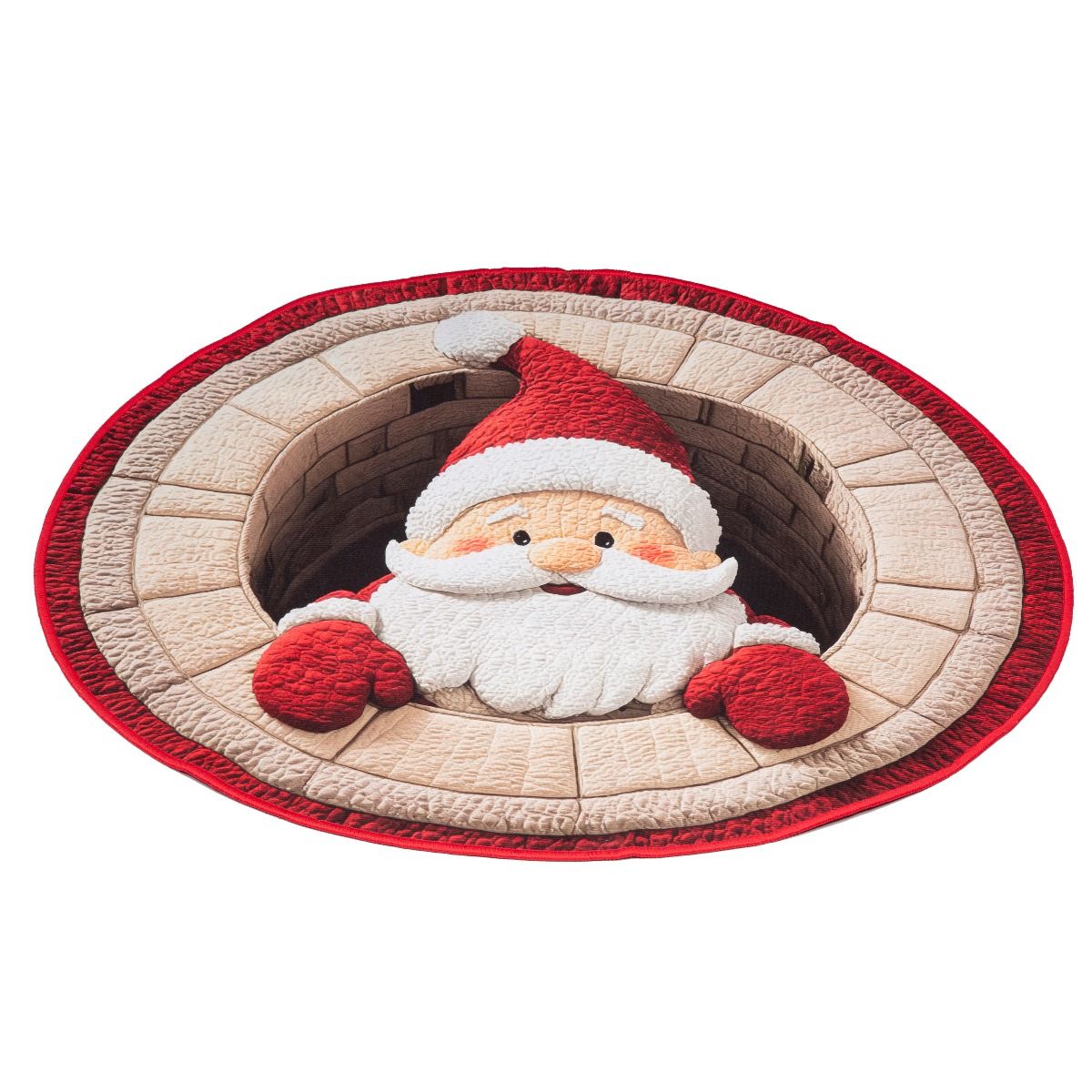 Round Santa in Well Mat - 1.2m