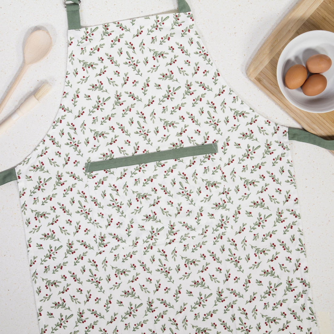 Hollyberry Kitchen Apron with Pocket