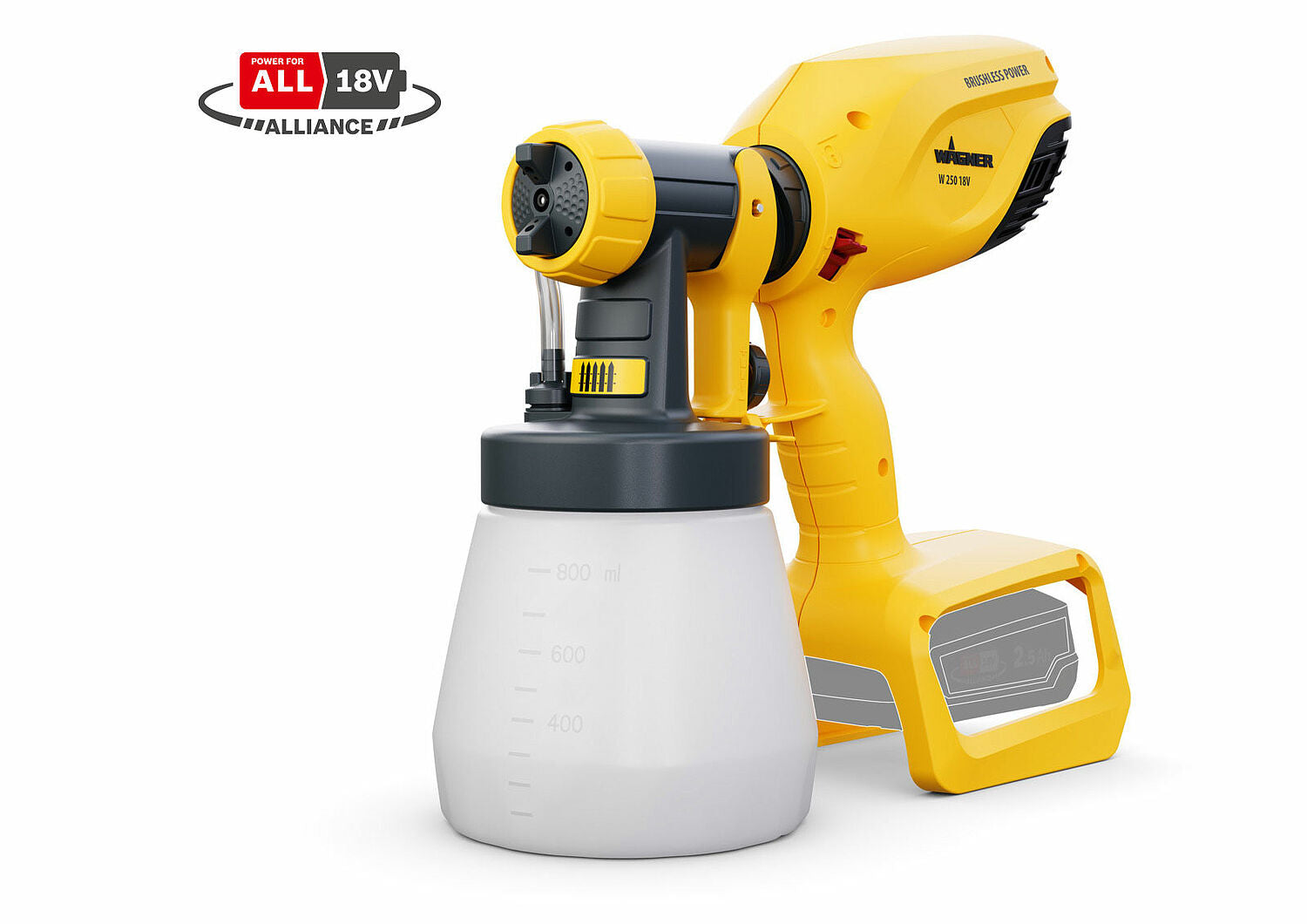 Wagner W250 18V Wood &amp; Metal Paint Spray Gun (Bare Unit)