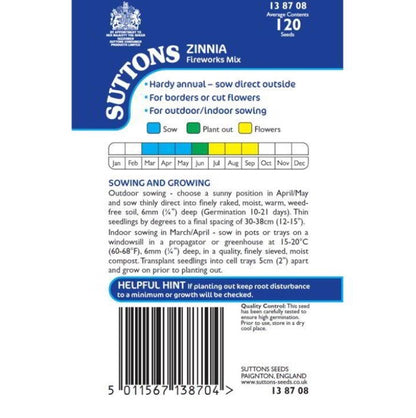 Zinnia Fireworks Mix Flower Seeds