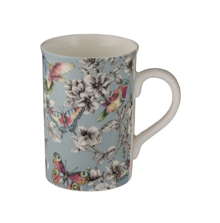 Price &amp; Kensington Hummingbird Floral Duckegg Mug 300ml