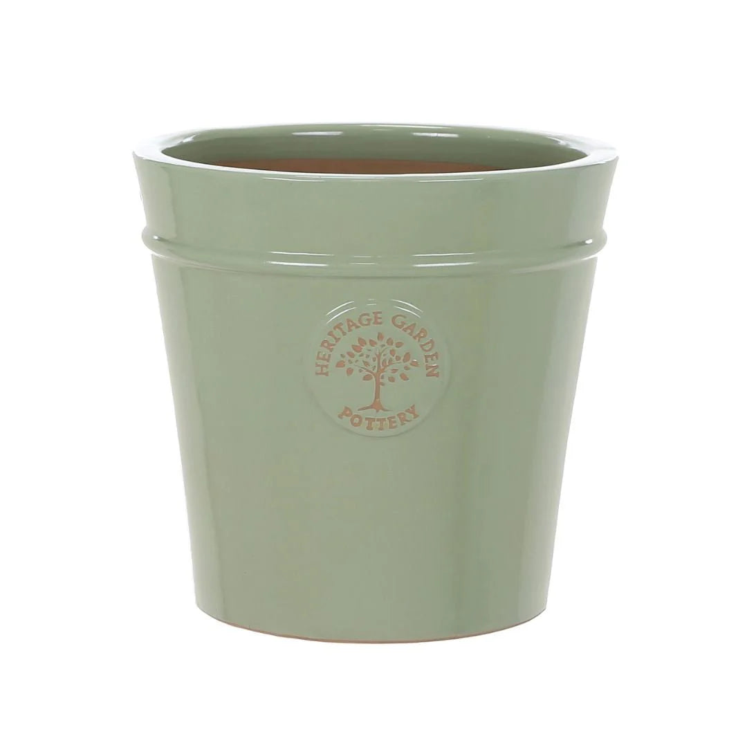 Glazed Medallion Planter Jade Green