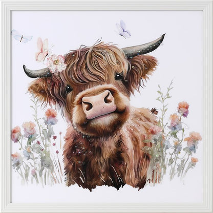 Highland Cow Crystal Picture 50cm