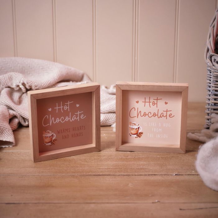 Cosy Time Framed Wood Hot Chocolate Plaque