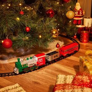Musical Christmas Tree Train Set - 23 Piece