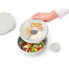 Brabantia Make &amp; Take Salad Bowl 1.3L - Light Grey