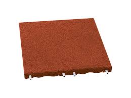 Rubberblok Safety Tiles - Red 500x500