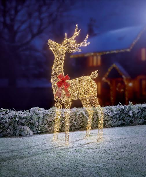 1.3m Lit Standing Reindeer