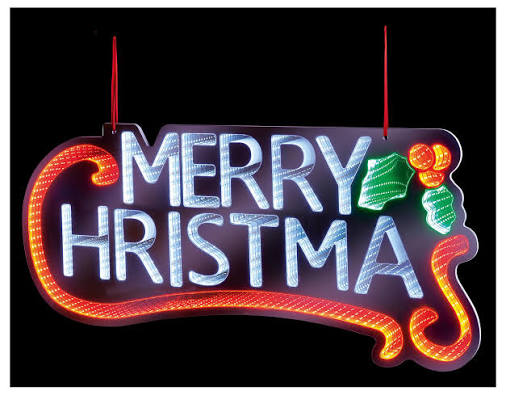 Merry Christmas Hanging Infinity Mirror - 96cm