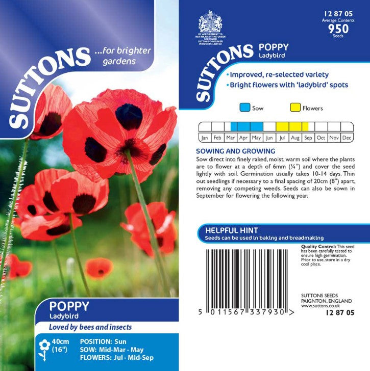 Poppy Ladybird Mix Flower Seeds