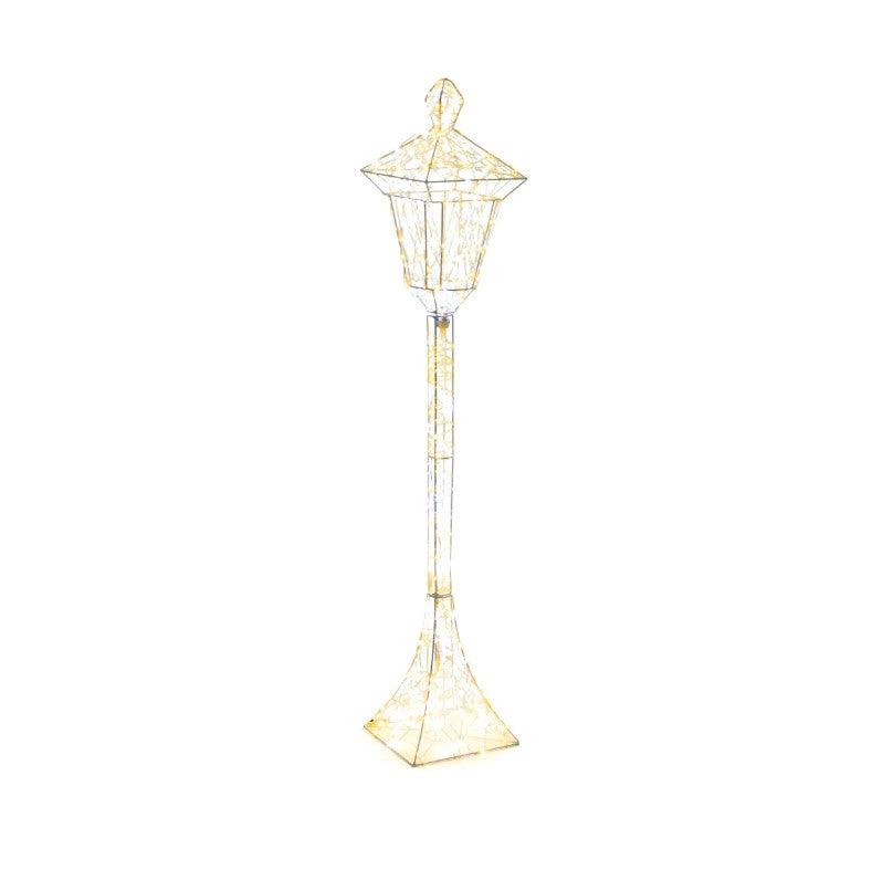 1.2m Twinkling Lit Flexi White Lamp Post