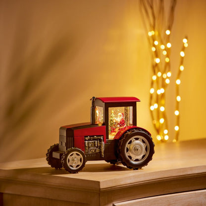 Musical Tractor with Santa Water Spinner - 23cm