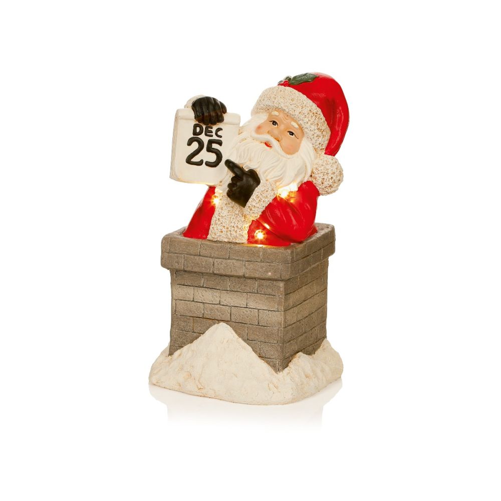 Battery Operated Santa in Chimney - 48cm