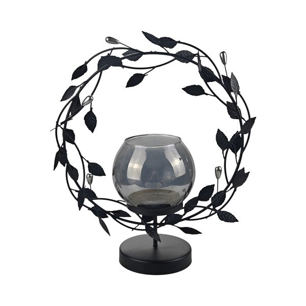 Leaf Round Tealight Holder 28x33cm