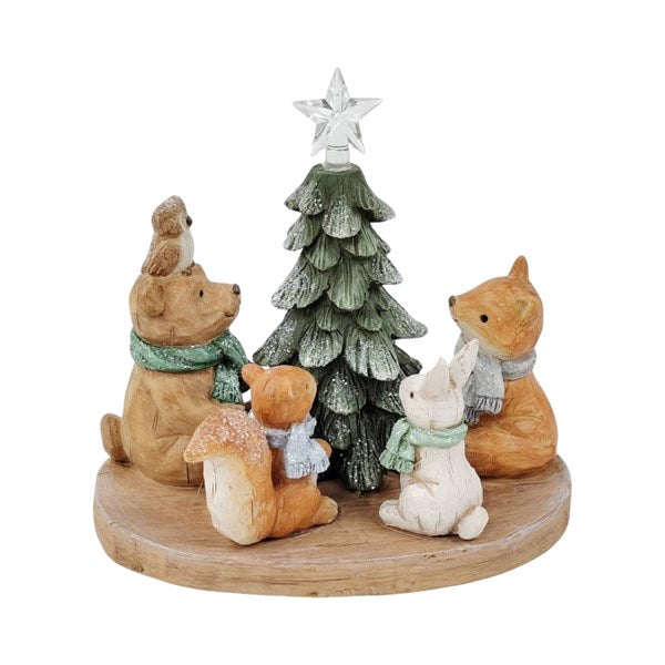 LED Animals &amp; Tree 19x17cm