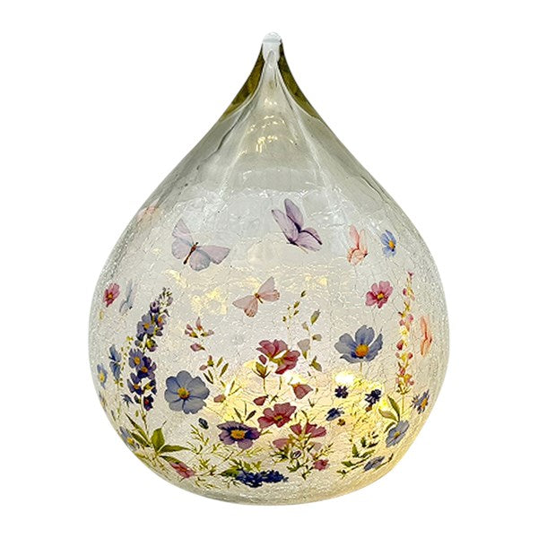 LED Floral Butterfly Teardrop 15cm