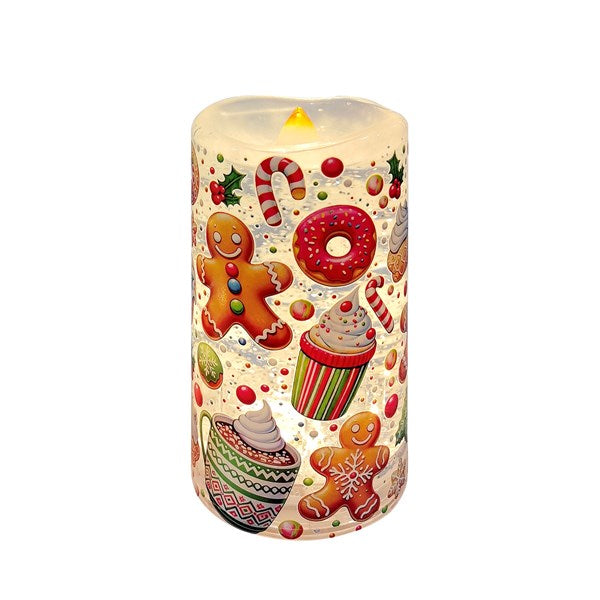 LED Gingerbread Candle Spinner 15cm