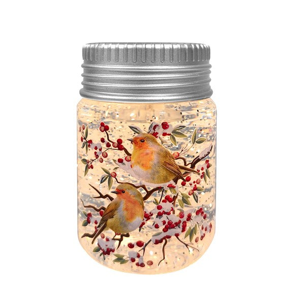 LED Robin Jar Spinner 14cm