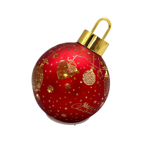 LED Rotating Bauble Red 15cm